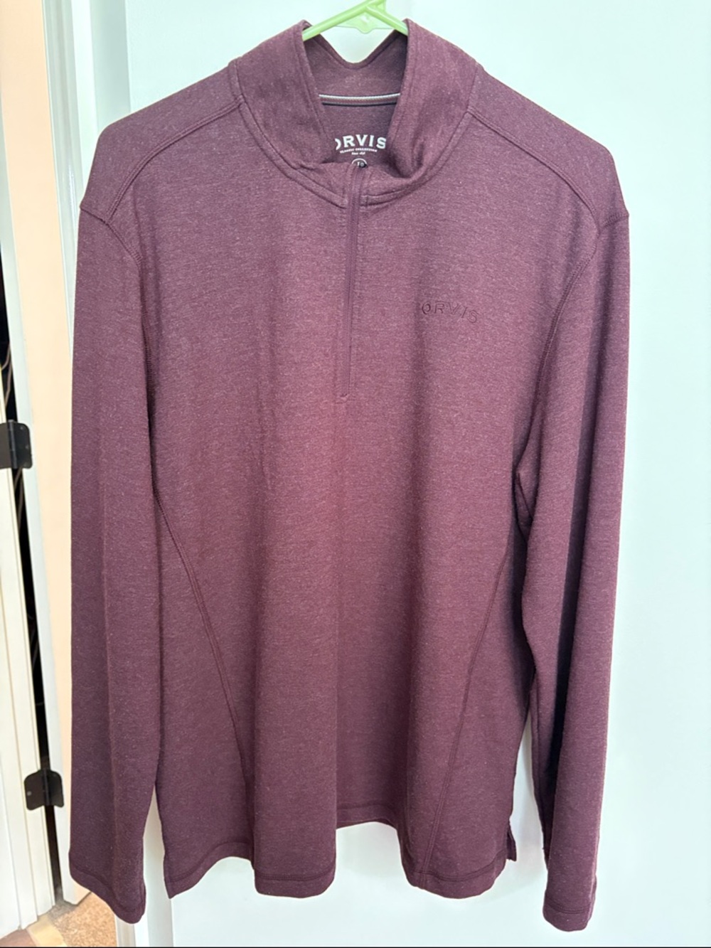 Orvis Men's Quarter-Zip Sweater in Plum